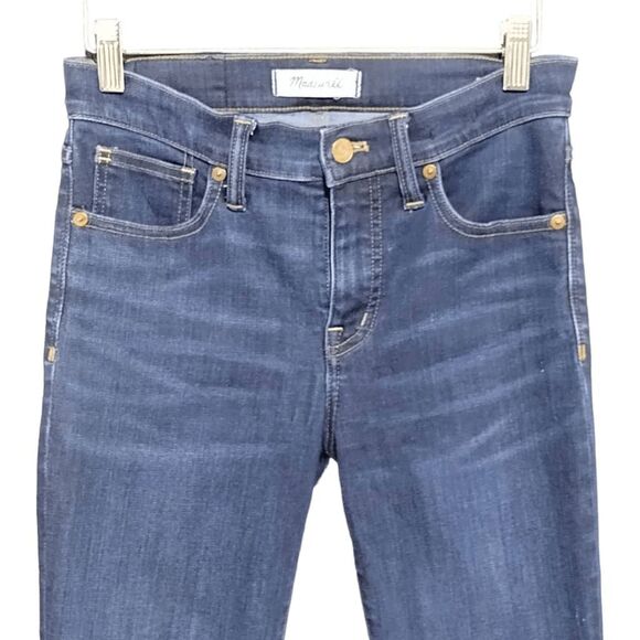 Madewell 9" High Rise Skinny Jeans Sz 25 2 4 Dark Blue Stretch Denim - Picture 3 of 7
